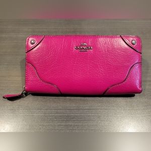 Coach Pink Leather Zip Wallet